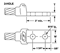 2-Hole B-122 Series NEMA Drilled Lugs