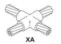 Horizontal X Connection Molds - XA - 1